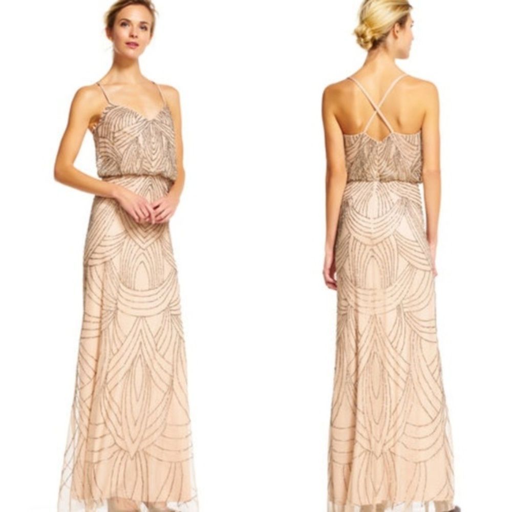 Adrianna Papell beaded blouson gown Size 16